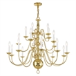 Livex Lighting Williamsburgh Chandelier in Polished Brass