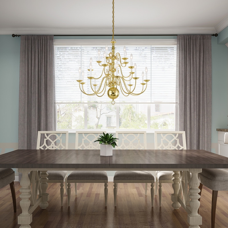 Livex Lighting Williamsburgh Chandelier in Polished Brass