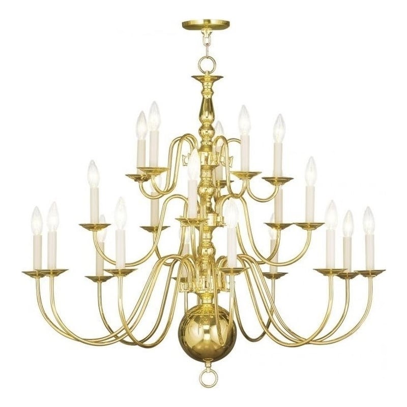 Livex Lighting Williamsburgh Chandelier in Polished Brass