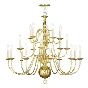 Livex Lighting Williamsburgh Chandelier in Polished Brass