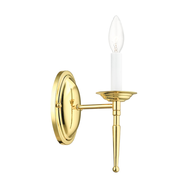 Livex Lighting Williamsburgh 1-Light Wall Sconce in Polished Brass