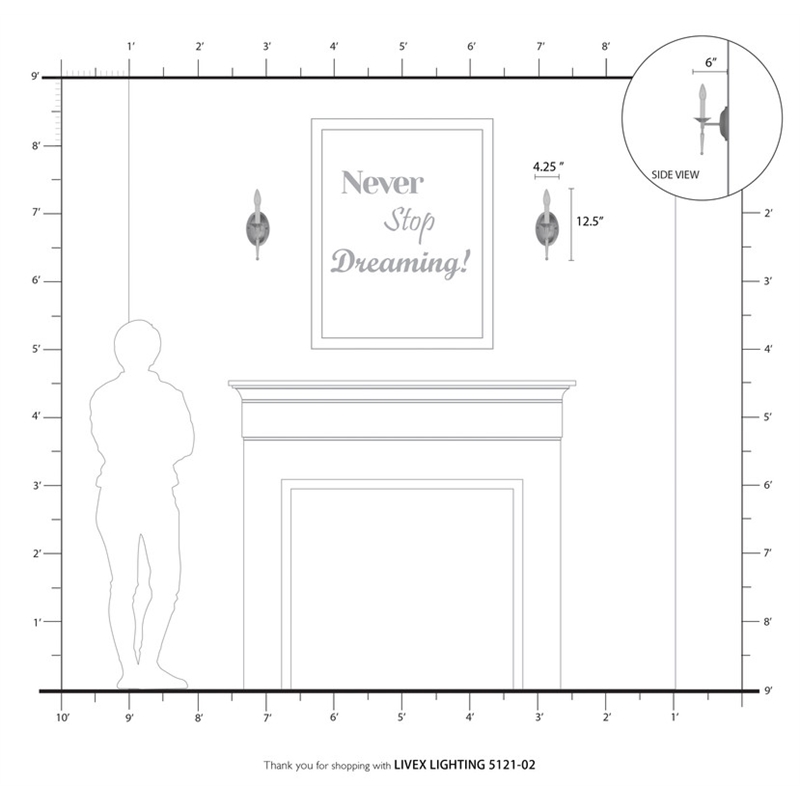 Livex Lighting Williamsburgh 1-Light Wall Sconce in Polished Brass