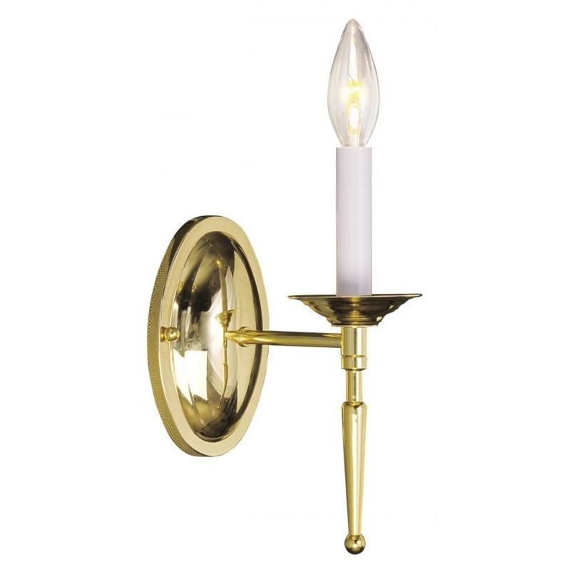 Livex Lighting Williamsburgh 1-Light Wall Sconce in Polished Brass