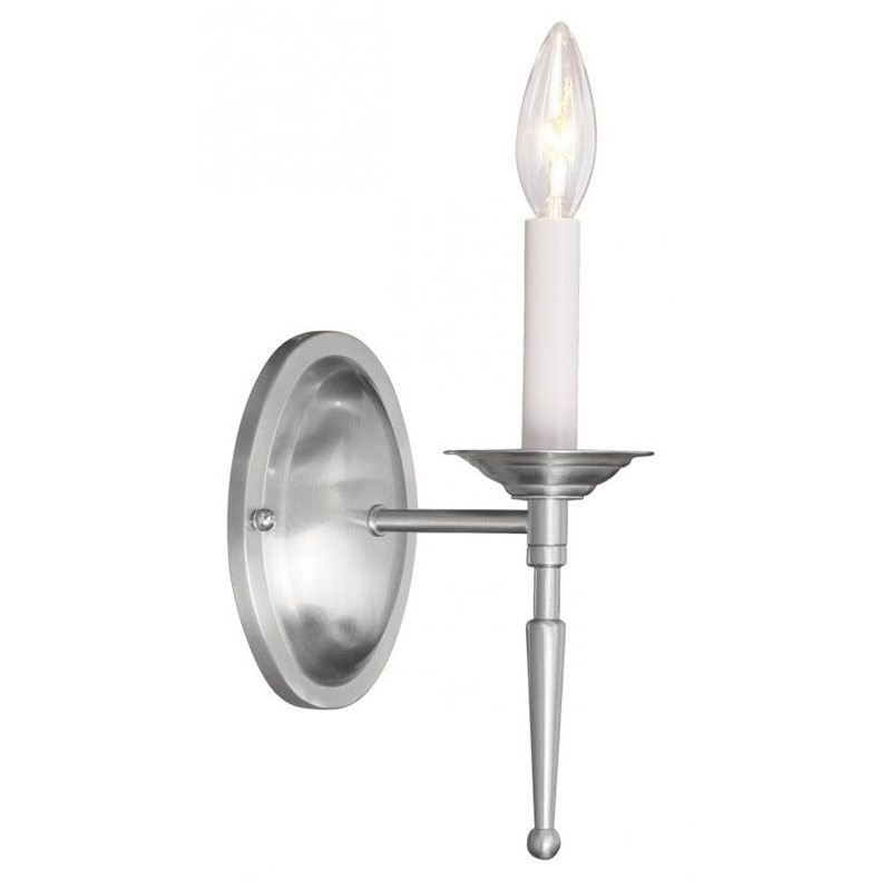 Livex Lighting Williamsburgh 1-Light Wall Sconce in Brushed Nickel