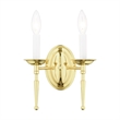 Livex Lighting Williamsburgh Wall Sconce in Polished Brass