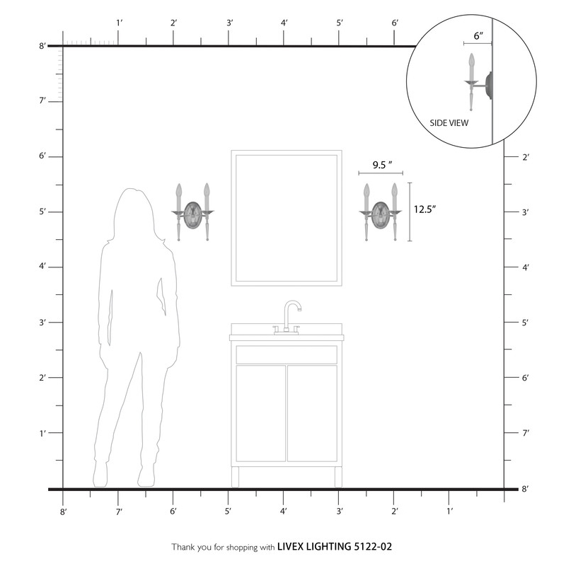 Livex Lighting Williamsburgh Wall Sconce in Polished Brass