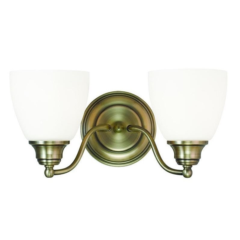 Livex Lighting Somerville 2 Bath Light in Antique Brass