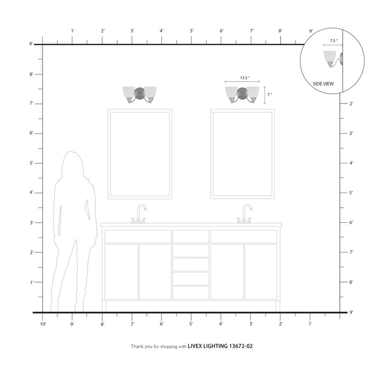 Livex Lighting Somerville 2 Bath Light in Polished Brass