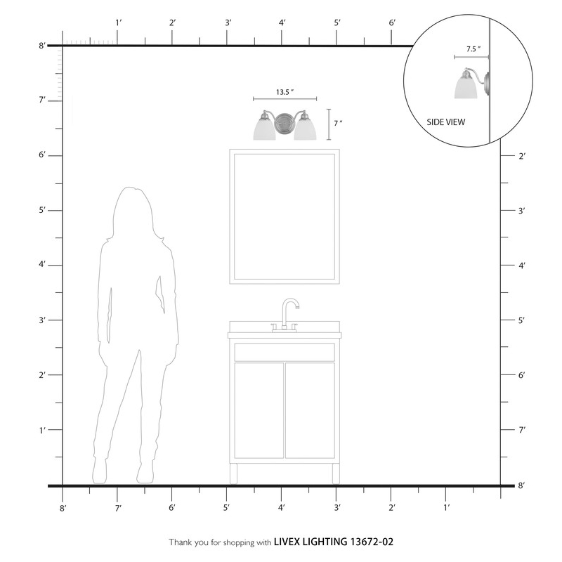 Livex Lighting Somerville 2 Bath Light in Polished Brass