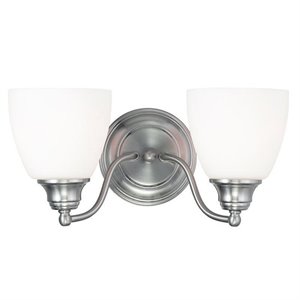 livex lighting somerville 2 bath light in brushed nickel