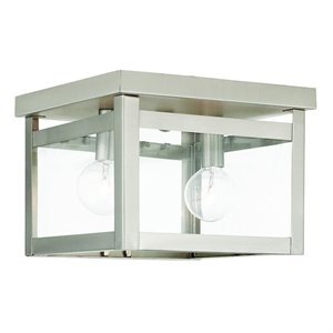 Livex Lighting Milford Ceiling Mount in Brushed Nickel