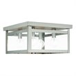 Livex Lighting Milford 4-Light Metal & Glass Ceiling Mount in Brushed Nickel