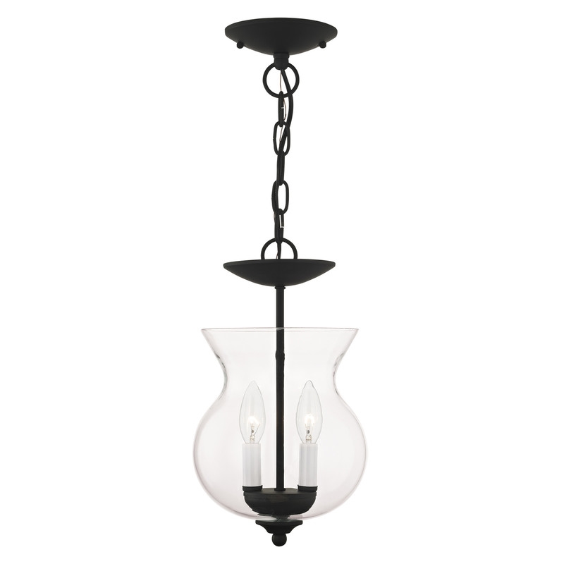 Livex Lighting 2 Light Black Chain Hang/Ceiling Mount