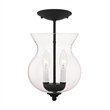 Livex Lighting 2 Light Black Chain Hang/Ceiling Mount