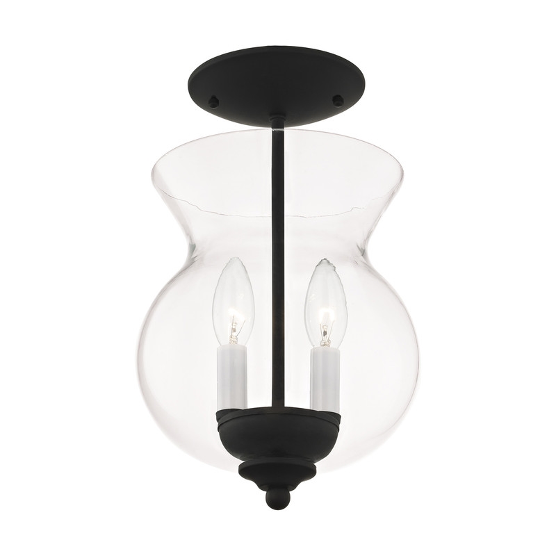 Livex Lighting 2 Light Black Chain Hang/Ceiling Mount