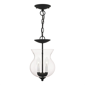 Livex Lighting 2 Light Black Chain Hang/Ceiling Mount
