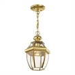 Livex Lighting 1 Light Polished Brass Outdoor Lantern