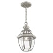 Livex Lighting Monterey 1-Light Brass & Glass Outdoor Lantern in Brushed Nickel