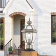 Livex Lighting Monterey 1-Light Brass Outdoor Post Top Lantern in Brushed Nickel