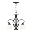 Livex Lighting 3 Light Black Convertible Chandelier/Semi Flush