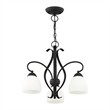 Livex Lighting 3 Light Black Convertible Chandelier/Semi Flush