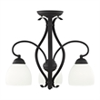 Livex Lighting 3 Light Black Convertible Chandelier/Semi Flush