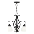Livex Lighting 3 Light Black Convertible Chandelier/Semi Flush