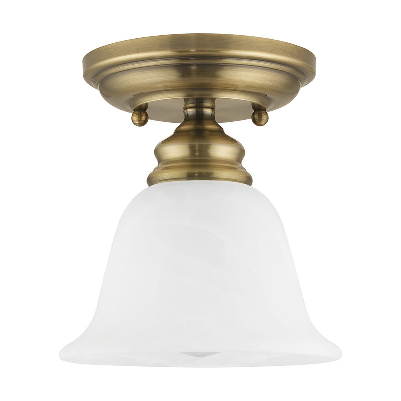 Livex Lighting Essex Ceiling Mount in Antique Brass