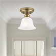 Livex Lighting Essex Ceiling Mount in Antique Brass