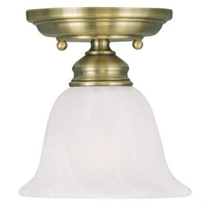 Livex Lighting Essex Ceiling Mount in Antique Brass
