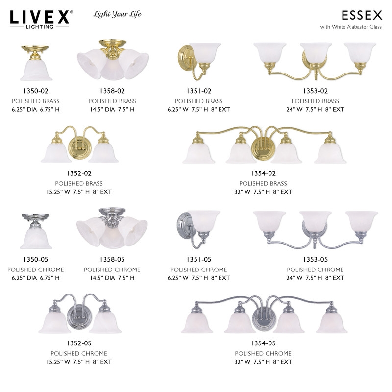 Livex Lighting Essex Ceiling Mount in Polished Brass