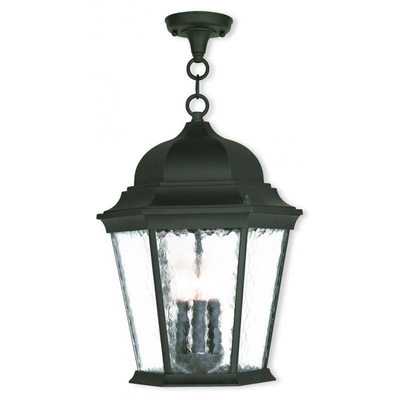 Livex Lighting Hamilton Outdoor Chain-Hang Lantern in Textured Black