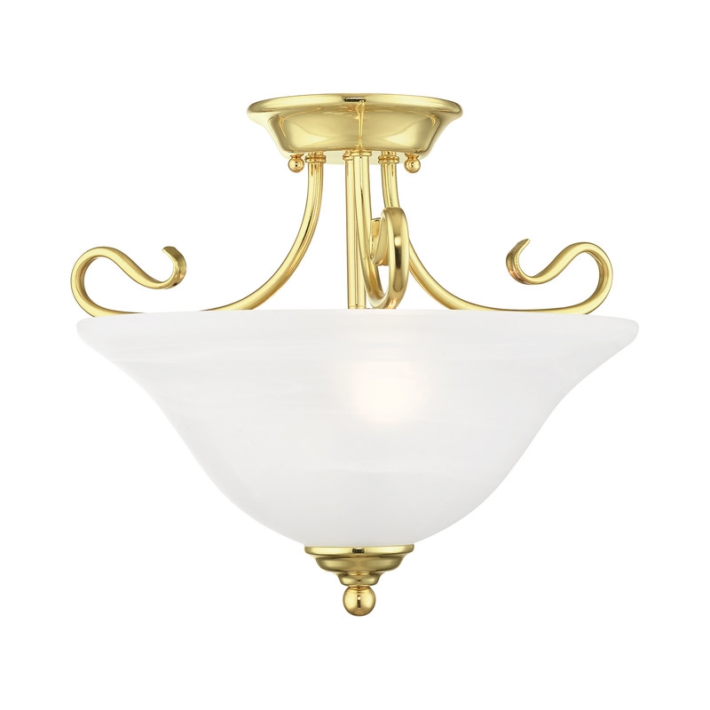 Livex Lighting Coronado Ceiling Mount in Polished Brass