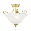 Livex Lighting Coronado Ceiling Mount in Polished Brass