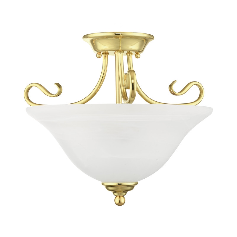 Livex Lighting Coronado Ceiling Mount in Polished Brass