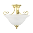 Livex Lighting Coronado Ceiling Mount in Polished Brass