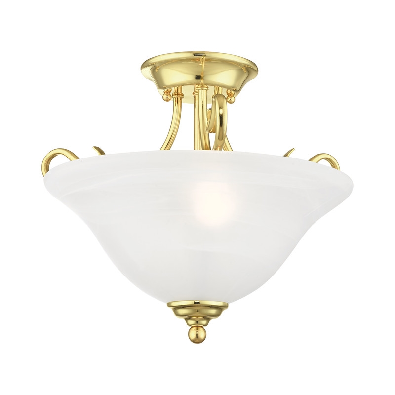 Livex Lighting Coronado Ceiling Mount in Polished Brass