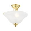 Livex Lighting Coronado Ceiling Mount in Polished Brass