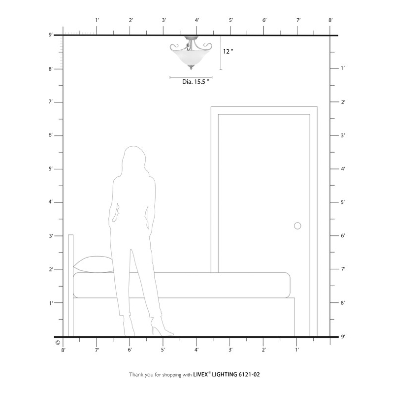 Livex Lighting Coronado Ceiling Mount in Polished Brass