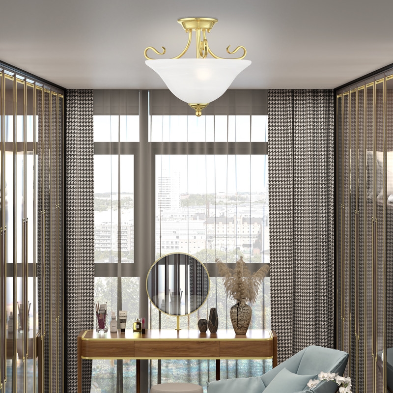 Livex Lighting Coronado Ceiling Mount in Polished Brass