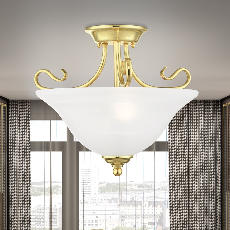 Livex Lighting Coronado Ceiling Mount in Polished Brass