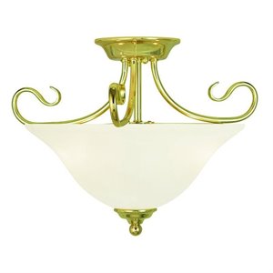 Livex Lighting Coronado Ceiling Mount in Polished Brass