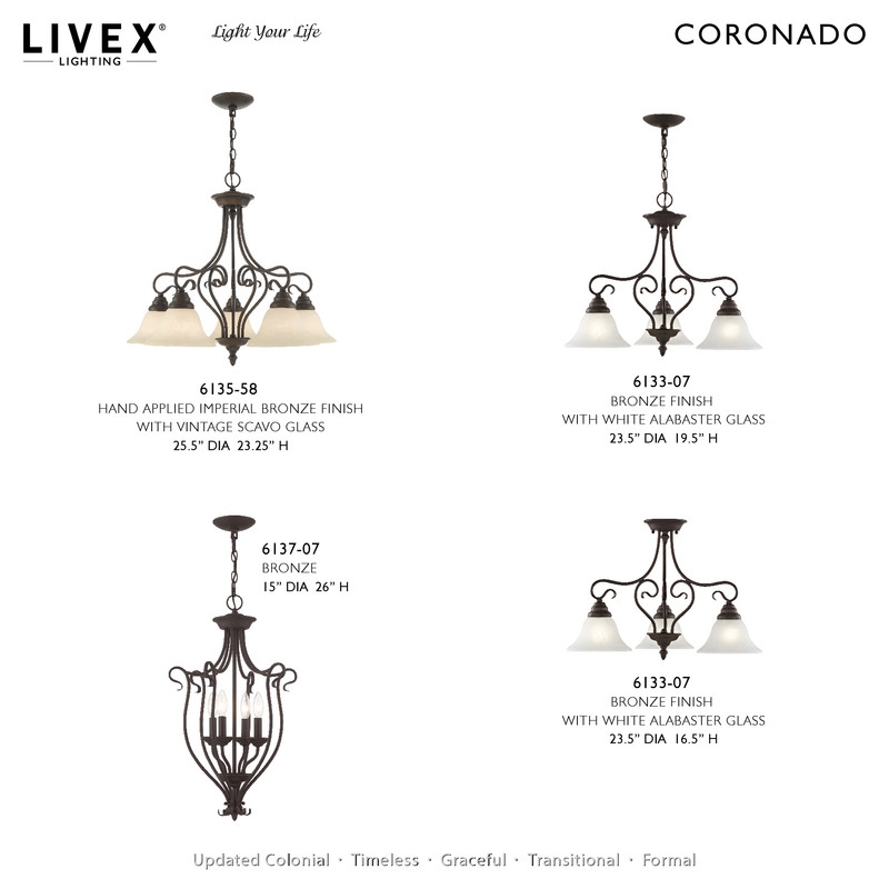 Livex Lighting 3 Light Bronze Dinette/ Ceiling Mount