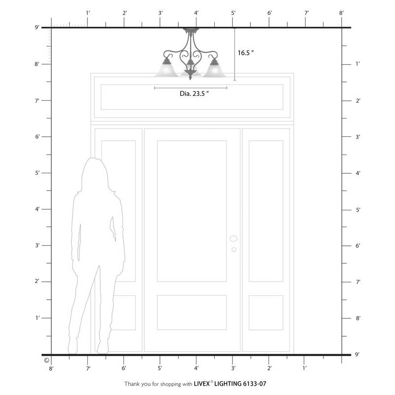 Livex Lighting 3 Light Bronze Dinette/ Ceiling Mount