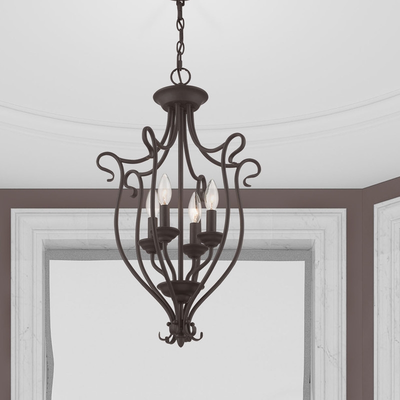 Livex Lighting Coronado Foyer Chandelier in Bronze