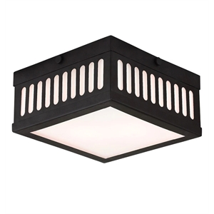 Livex Lighting Prentice 2 Light 7.5 inch Bronze Flush Mount Ceiling Light