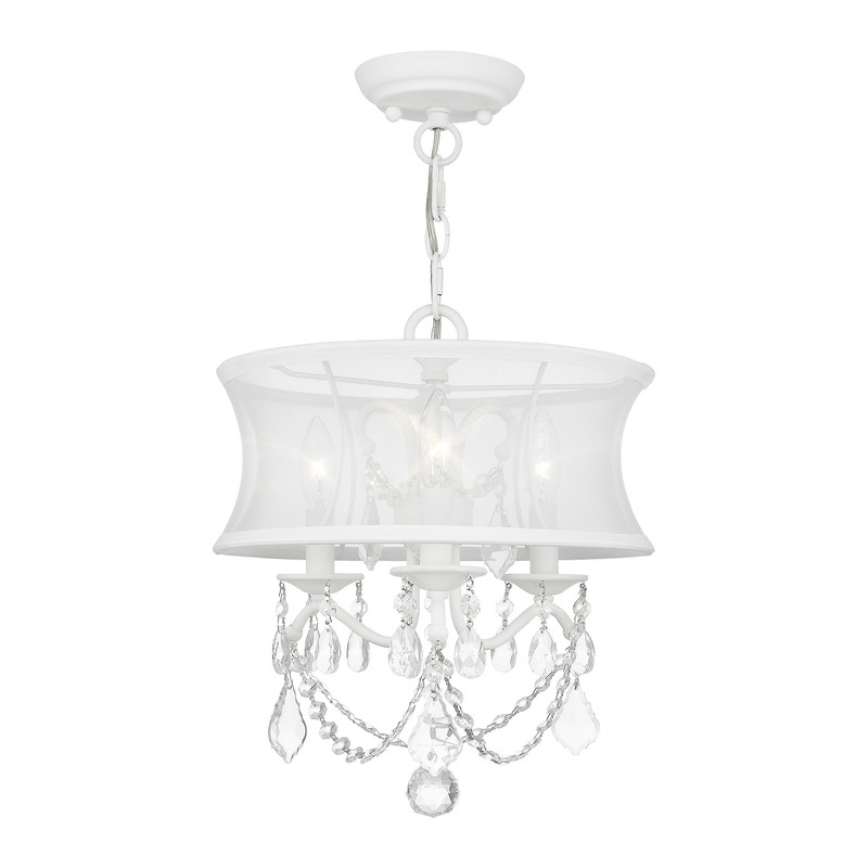 Livex Lighting 3 Light White Chandelier/Ceiling Mount