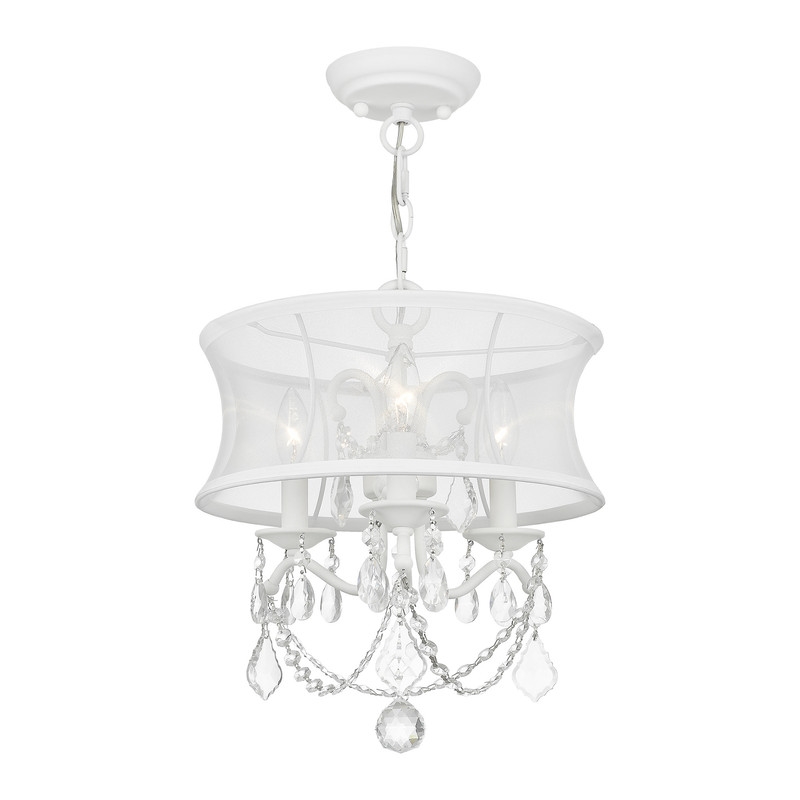 Livex Lighting 3 Light White Chandelier/Ceiling Mount
