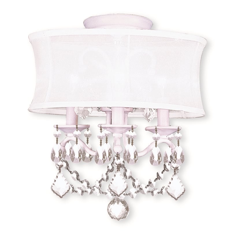 Livex Lighting 3 Light White Chandelier/Ceiling Mount