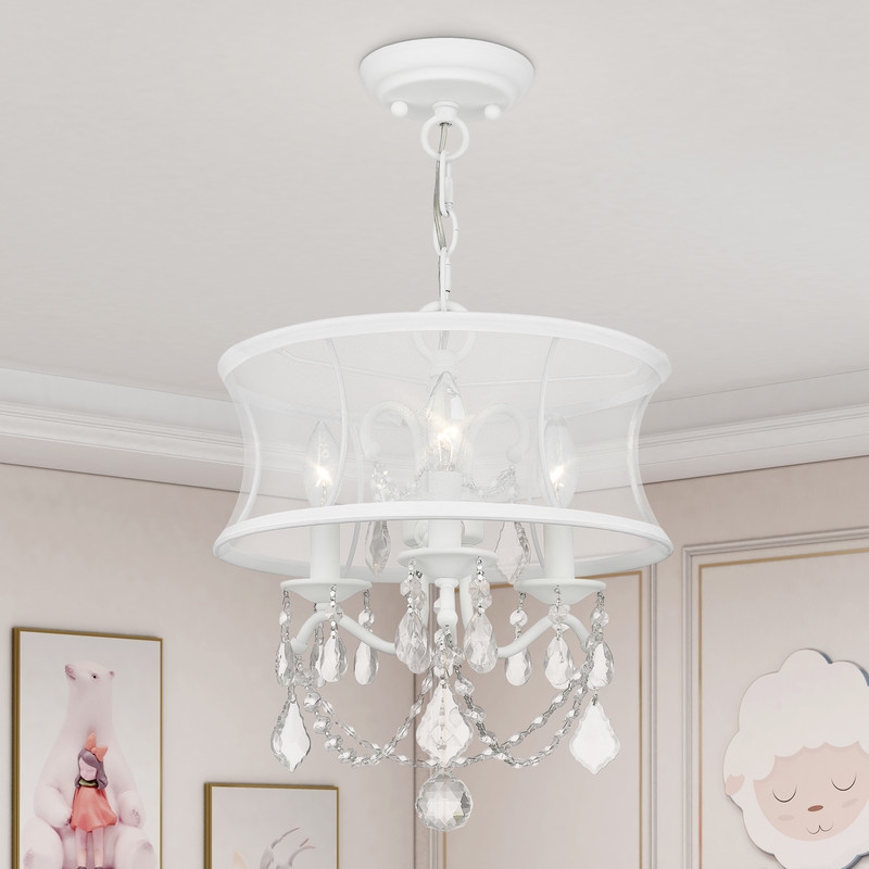 Livex Lighting 3 Light White Chandelier/Ceiling Mount